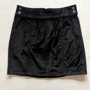 Free People Black Velvet Mini Skirt